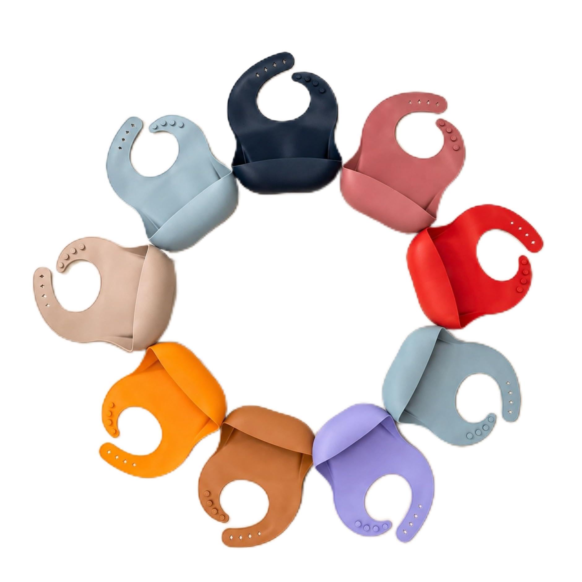 Little Lookers Silicone Baby Feeding Bibs | Waterproof | Adjustable Neck Strap | Soft Food Catcher Pocket | Reusable, Washable & Easy Clean | For Babies, Toddlers & Kids | Pack of 4_Multicolor-image-11