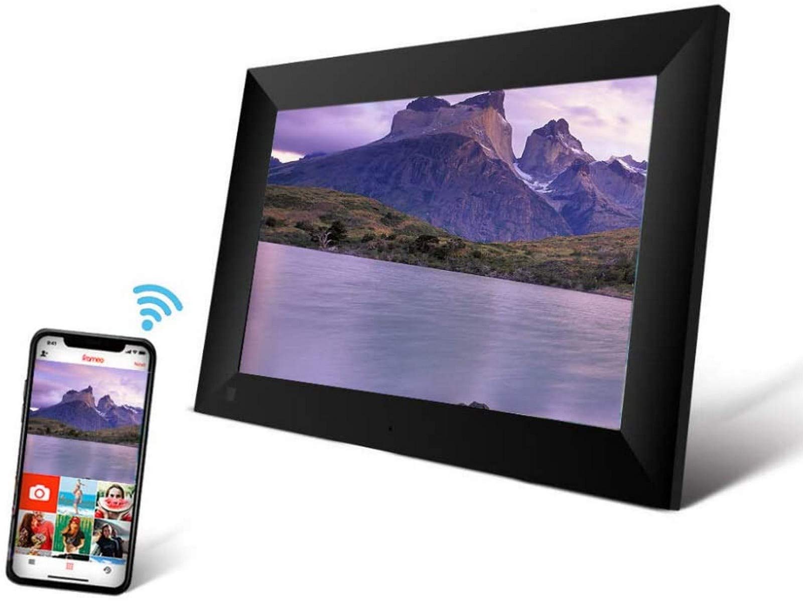 MYUYEE 10.1-Inch Digital Photo Frame, 1280X800 Full Hd Ips Screen, Supports Wifi, Remote Control, Automatic Rotation, Usb/Sd Card, Silver-Gray. (Black-10)