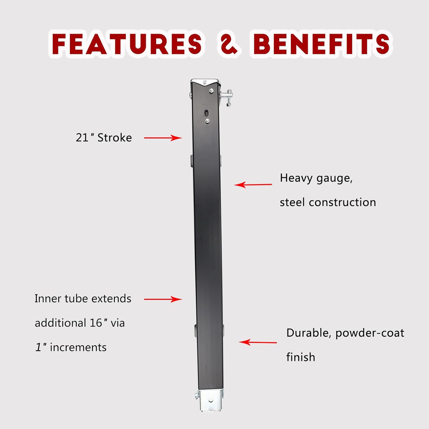 179014 RV Follow Fifth Wheel Landing Gear Leg Compatible with Lippert Venture, Universal 29-1/2 Landing Gear Jack for Atwood & Stromberg Carlson Landing Gear Systems with Drop Leg and Cage Pin