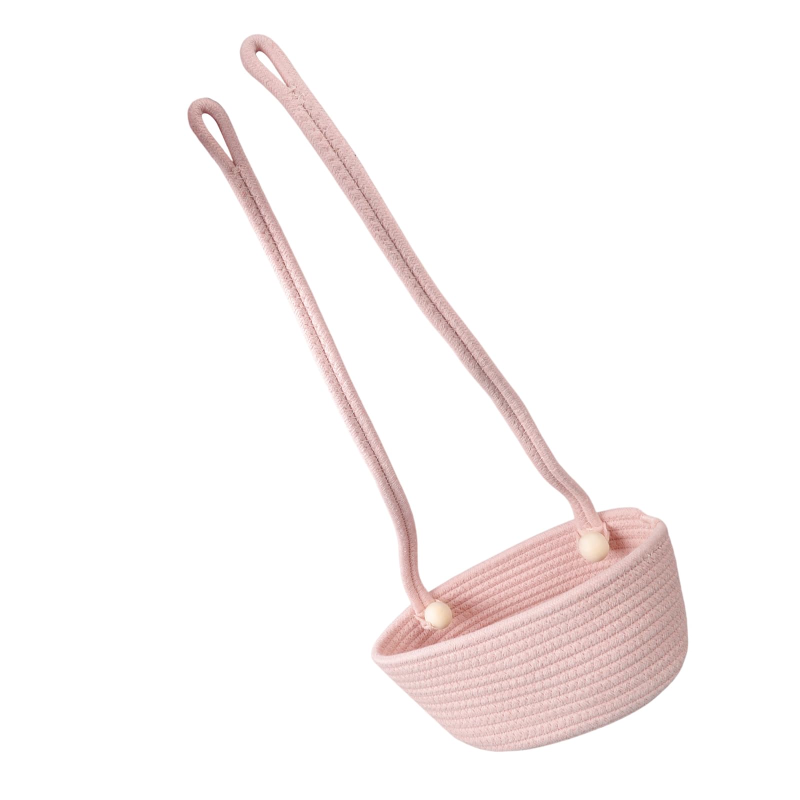 LSTTBO Spacious Hanging Nursery Organiser Baby Crib Storage Basket for Essential Diapers Toy Portable Lightweight Design Cotton Rope Crib Organiser