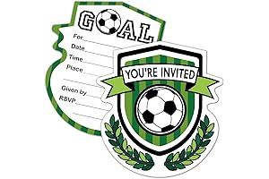 15 Pack Soccer Shaped Fill-In Boy Party Invitations
