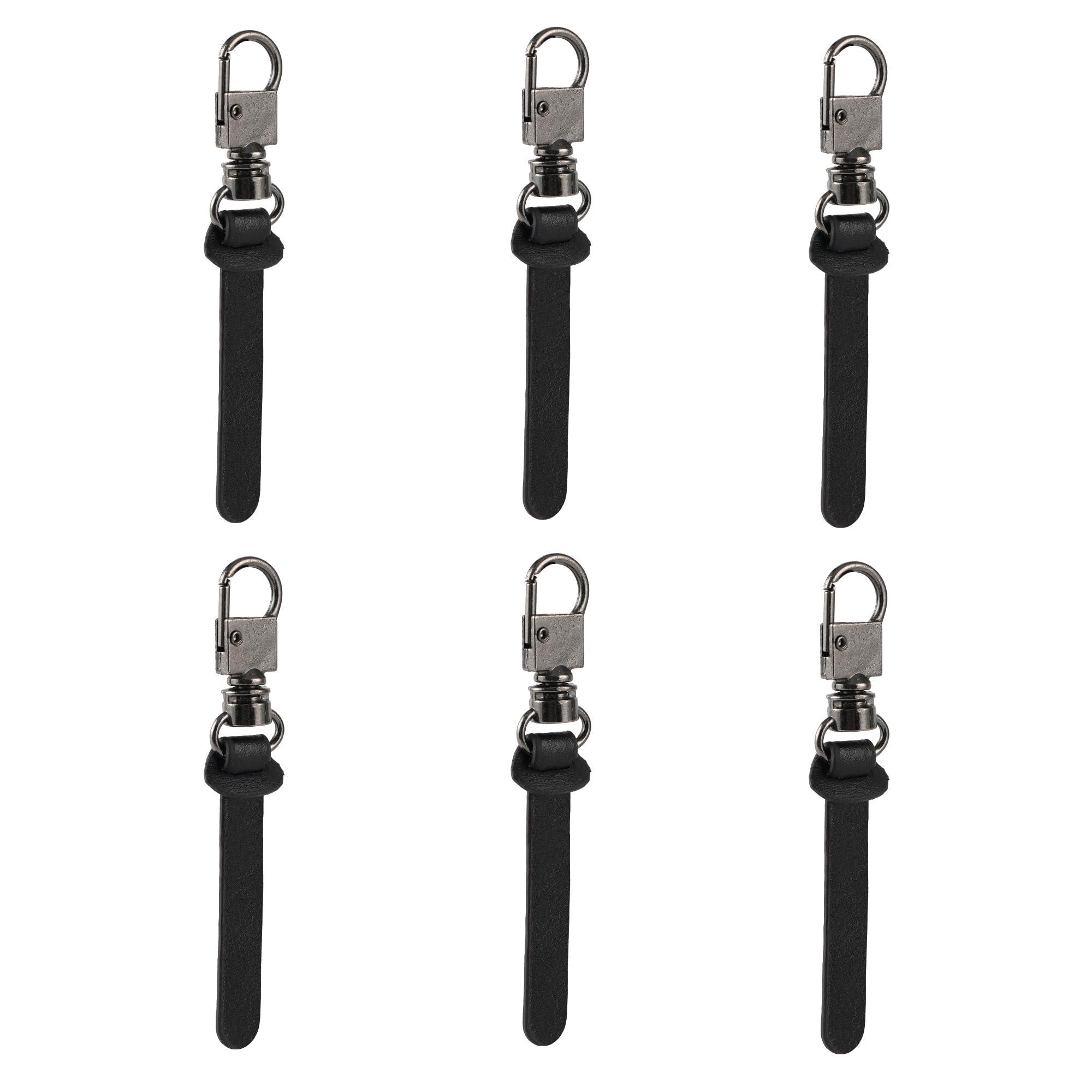 Deoward Zipper Pull Replacement Leather Handle Repair Zipper Tab for Luggage, Backpacks, Suitcases, Jackets, Purses, Handbags (6 PCS)