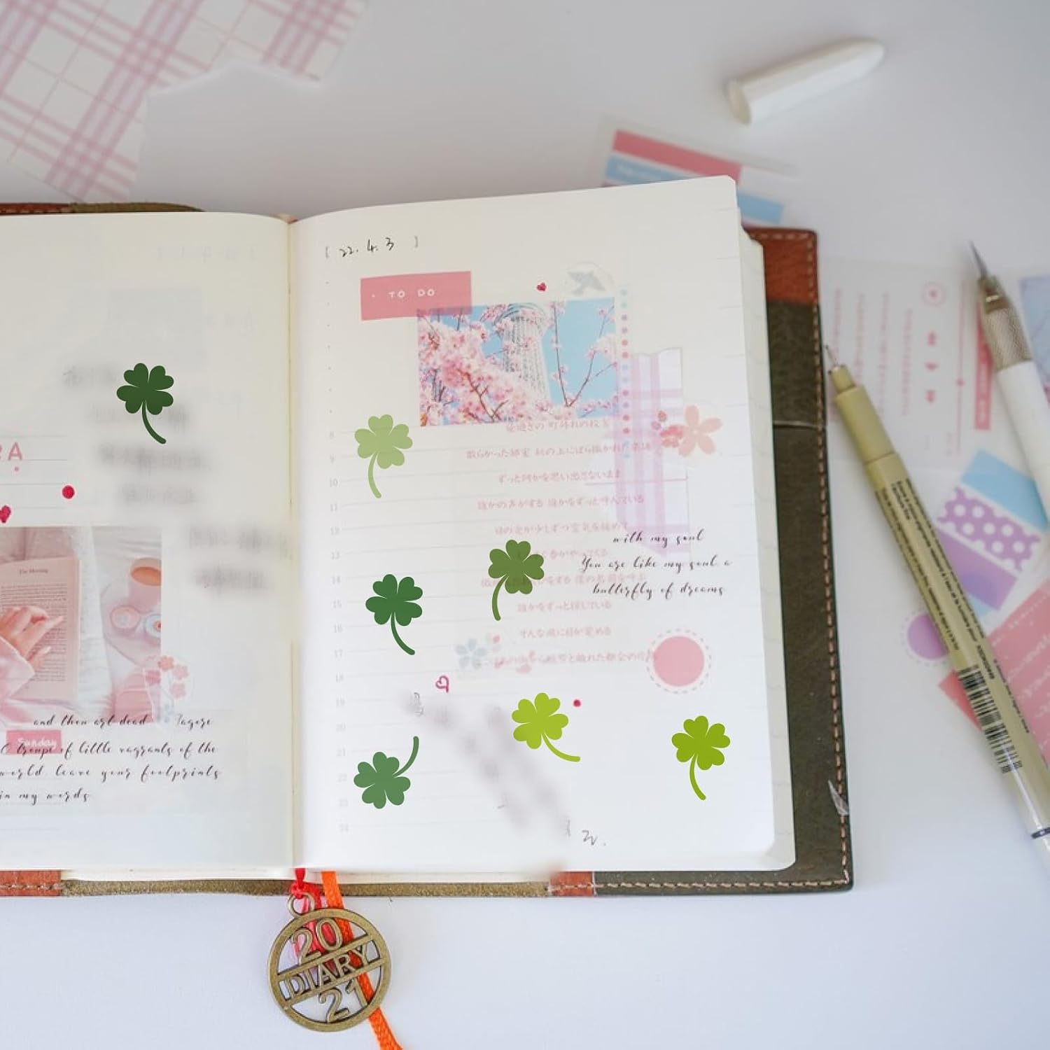CRASPIRE Clover Wooden Rubber Stamp 1.5in Easter Square Stamps Vintage Plant Reusable for St Patrick Day DIY Crafting Scrapbooking Journaling Albums Diary Paper Card Making Planner Envelope Photo image 5