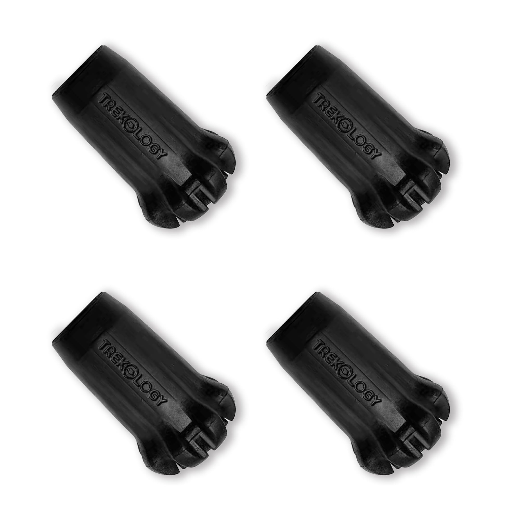 Trekology Walking Stick Tips - 4pc Rubber Tips for Trekking Poles, Hiking Poles, and Walking Sticks - Durable Hiking Stick Tips with 11mm Hole Diameter - Essential Walking Stick Accessories