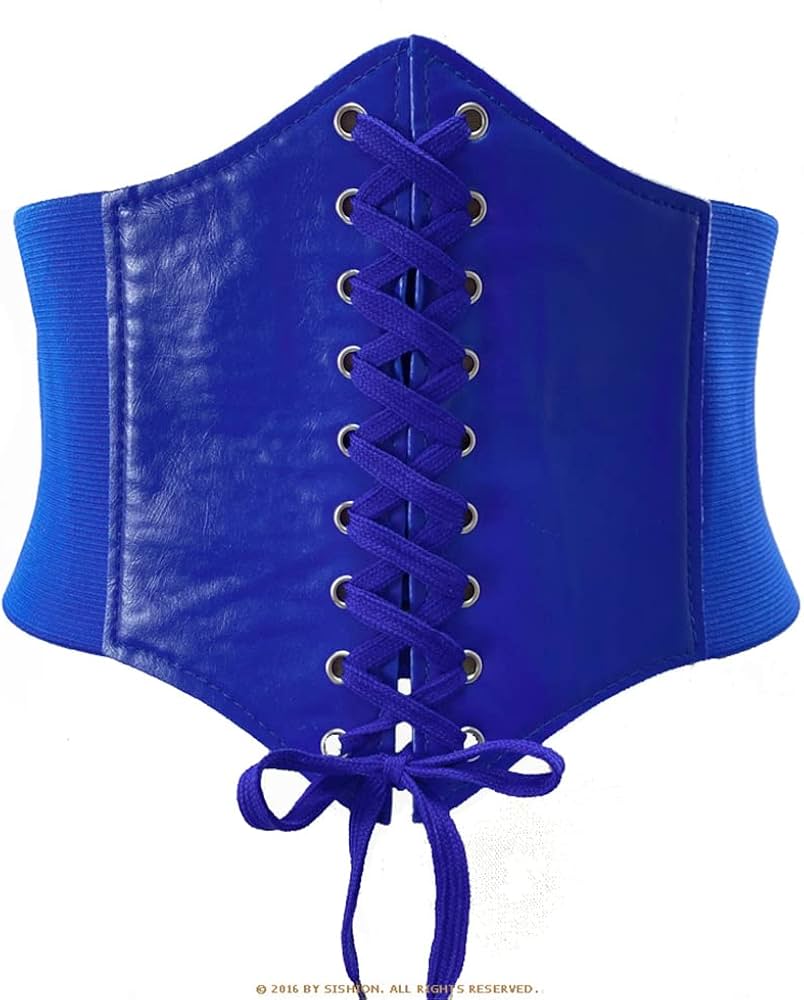 Amazon.co.jp: ブルー 2023 レトロ 50 年代女性超幅広弾性コルセット