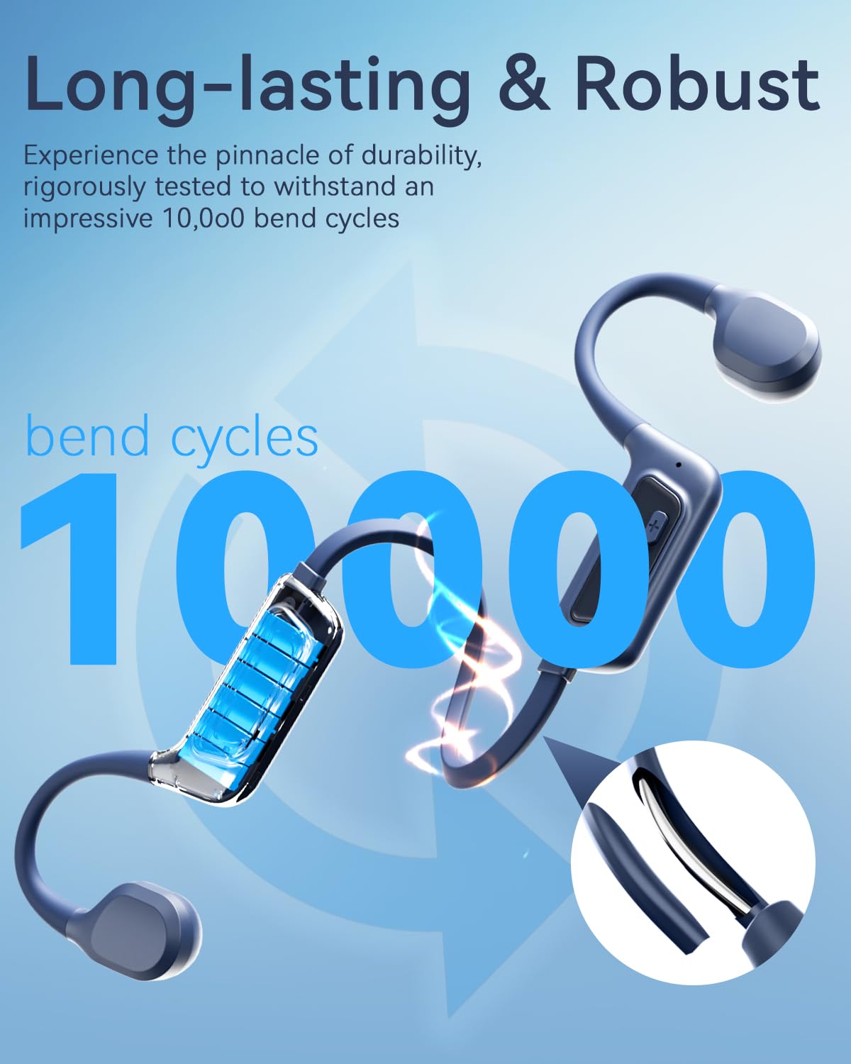 MONODEAL Knochenschall Kopfhörer Schwimmen, knochenschall kopfhörer IPX8 wasserdicht mit MP3-Player 8GB, Bluetooth 5.4 für Laufen, Radfahren, Surfen wasserdichte kopfhörer Schwimmen