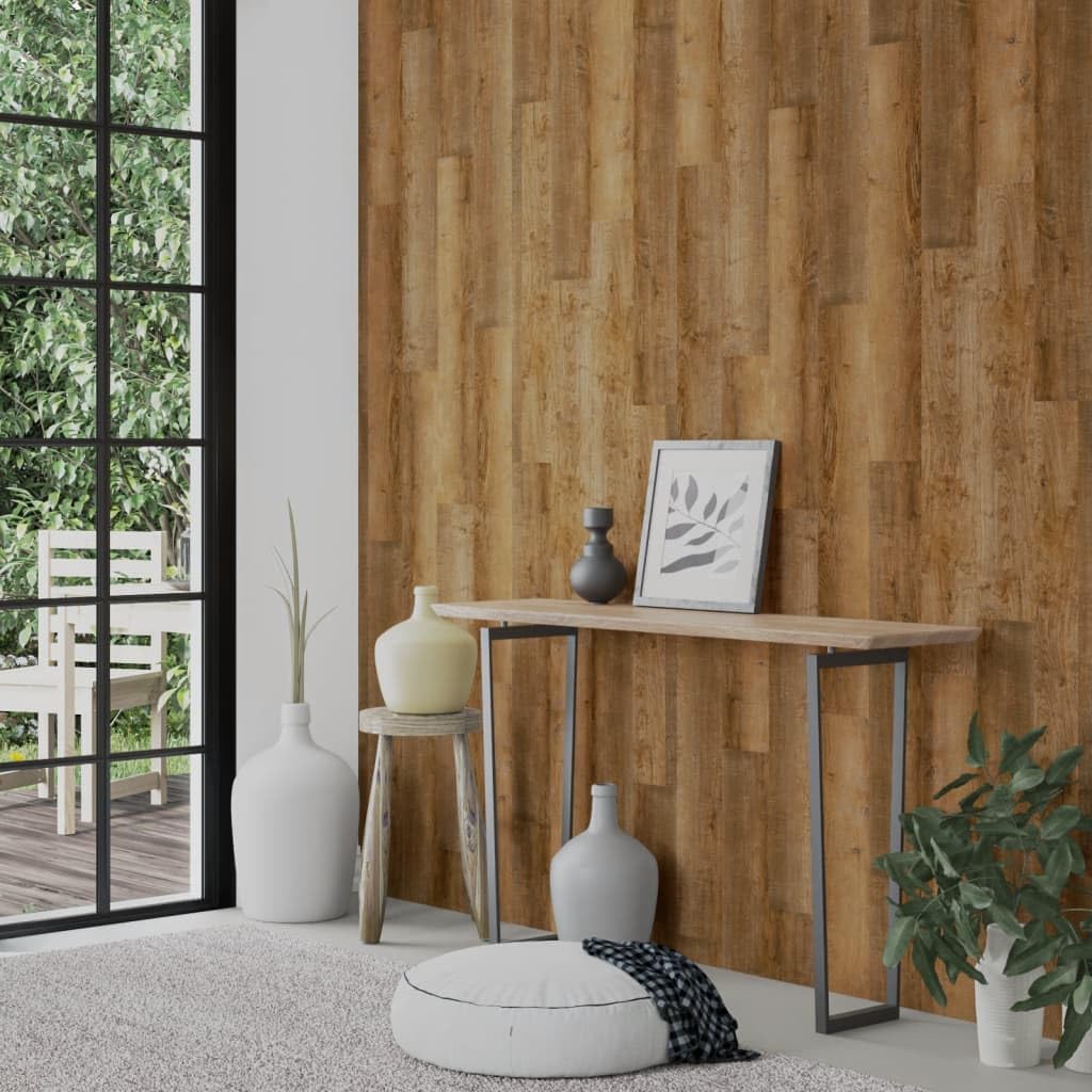 Materiały budowlane, panele ściennePanele ścienne wygląd drewna brązowy PCW 2,06 m²