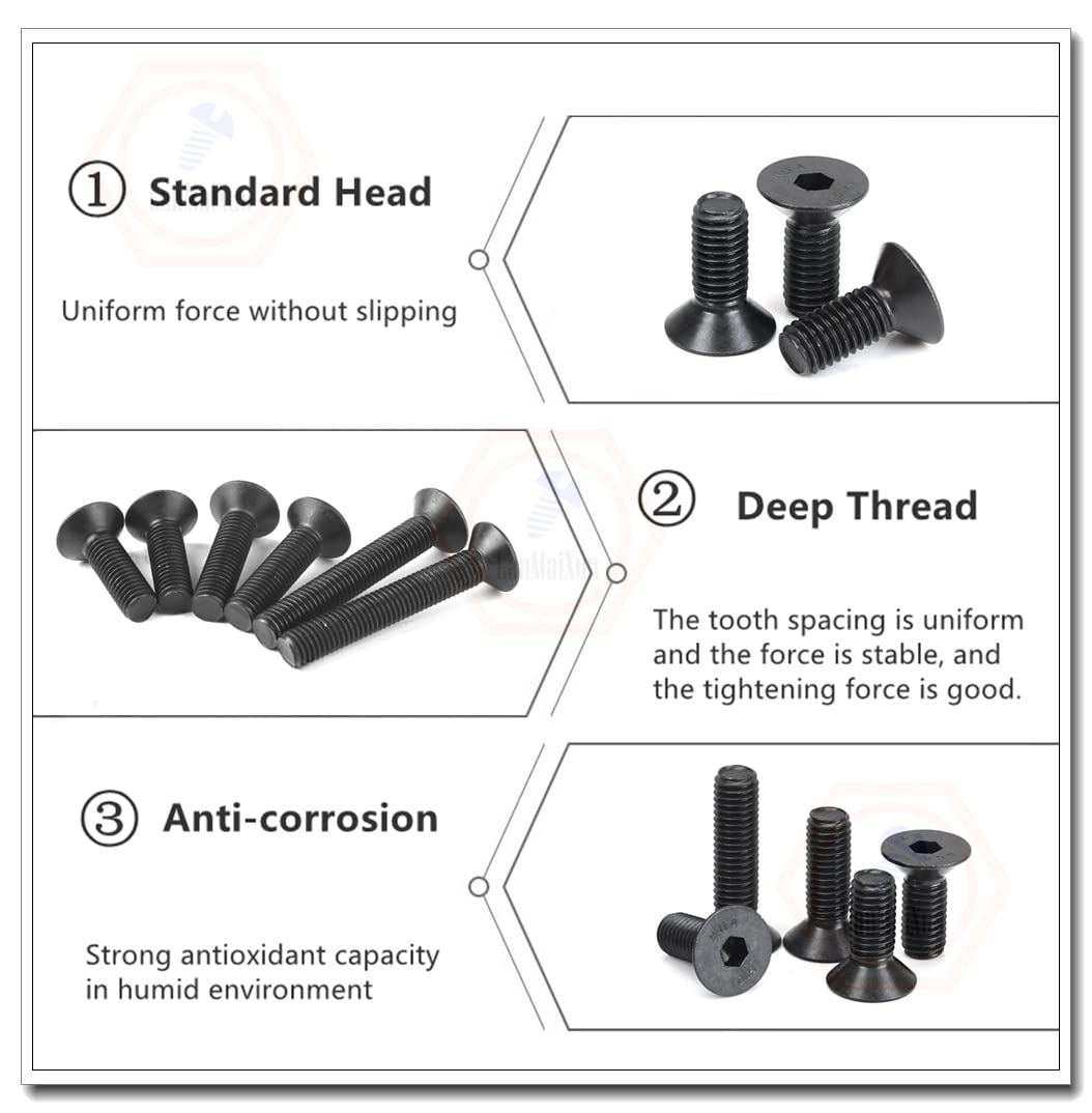 12.9 Grade Hex Socket Cap Machine -schroeven Zwarte Allen -bouten (Size : M4x4mm 50 pcs