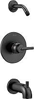 Vista 1 de Delta Faucet Trinsic 14 Series Single-Handle Delta Shower Trim Kit, Matte Black Shower Fixture, Matte Black T14459-BLLHD
