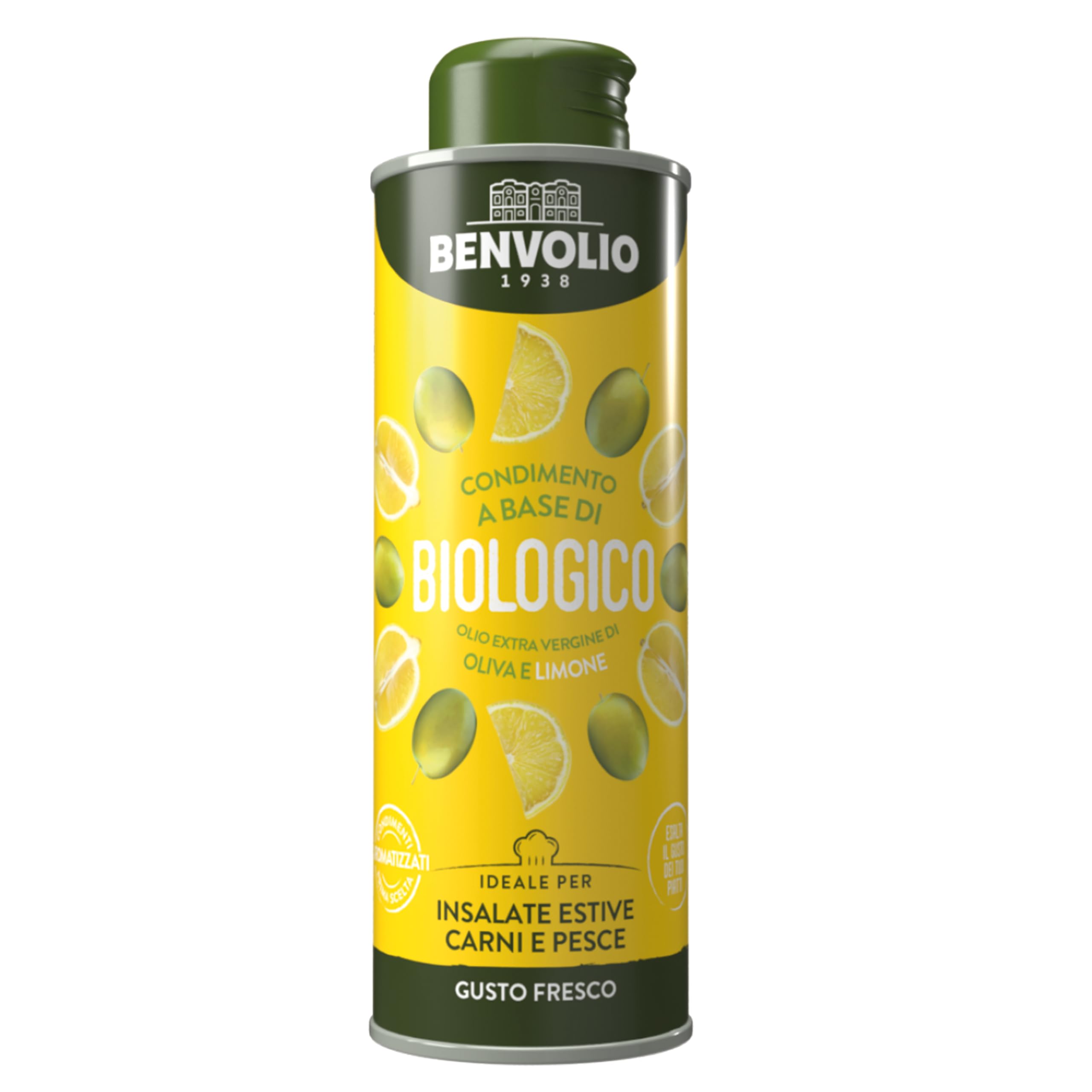 BENVOLIO Bio-Zitronenöl 250ml - Kaltgepresst aus Ausgewählten Oliven, Aromatisiert mit Echtem Zitrone: Ideal für Salate, Fleisch und Fisch - Reich an Vitamin E & C, 100% Natur, Verdauungsfördernd.