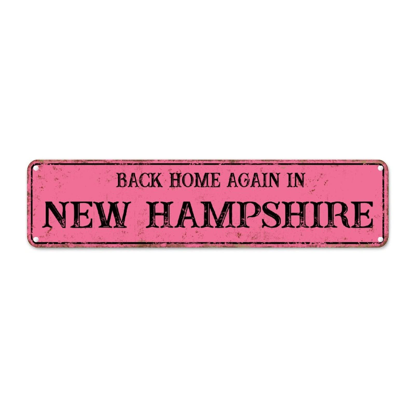 Plaque en étain New Hampshire en métal pour personnaliser votre porche ou salon