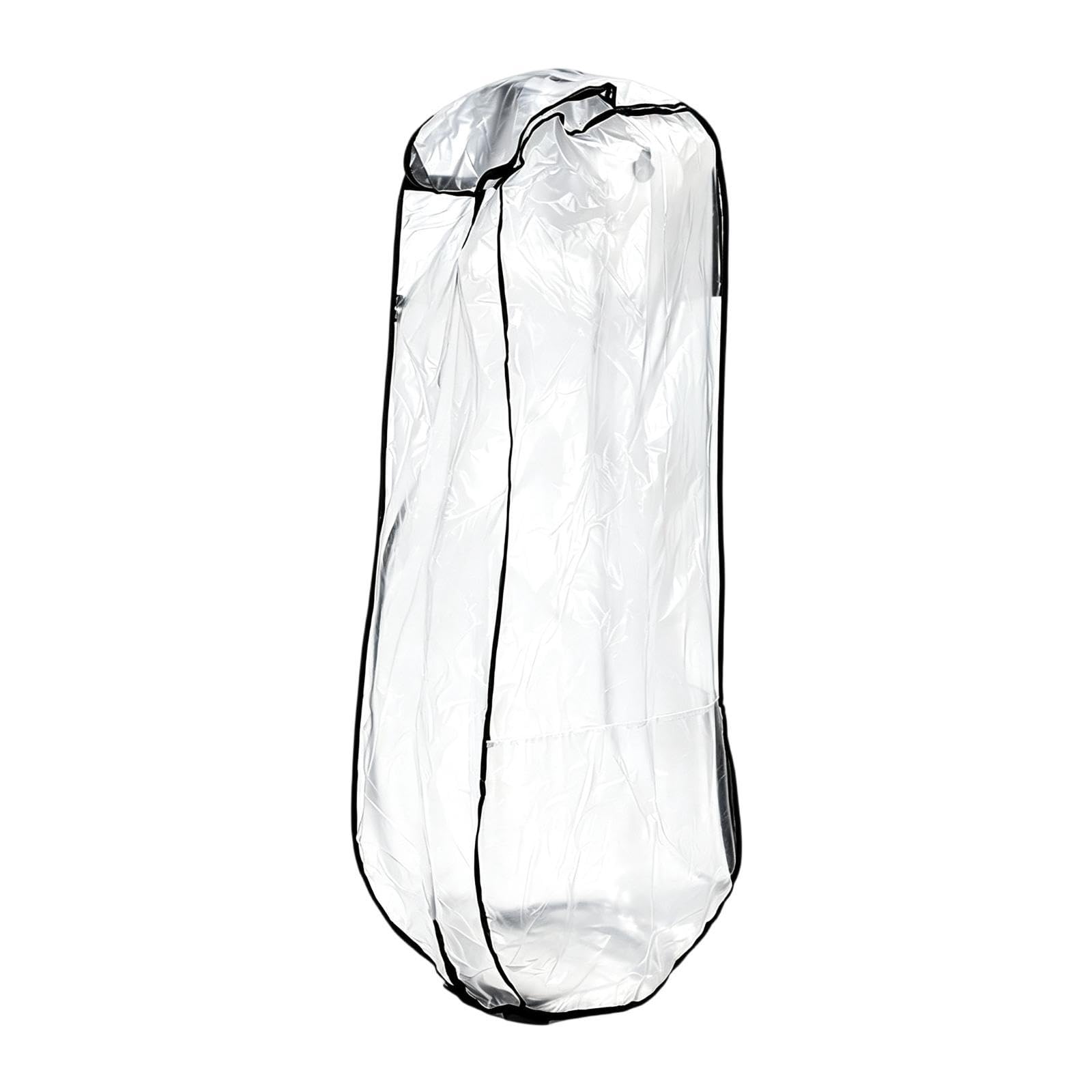 Funda de Lluvia para Bolsa de Golf Cubierta Impermeable Protector Capucha Transparente PVC Carro Empuje Acceso con Cremallera Plegable L