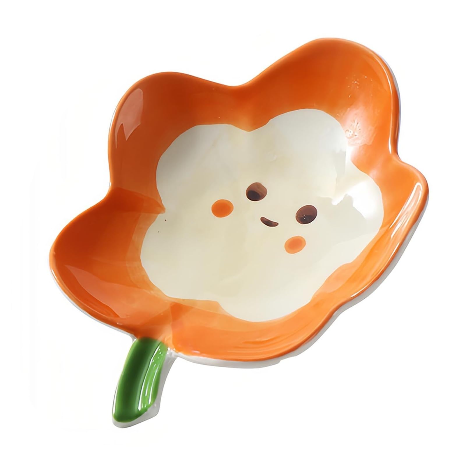 Qyleee Orange Holder For Shower Porcelain Soap Saver Tray Water Outlet Design Dishes Stand For Kitchen(Orange)