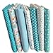 SODIAL 7 piezas de 50cm * 50cm Tela de algodon impresa llana de floral pequena Tela del algodon para telas de coser Almazuela acolchado hechos a mano Diy Textiles (Azul claro)