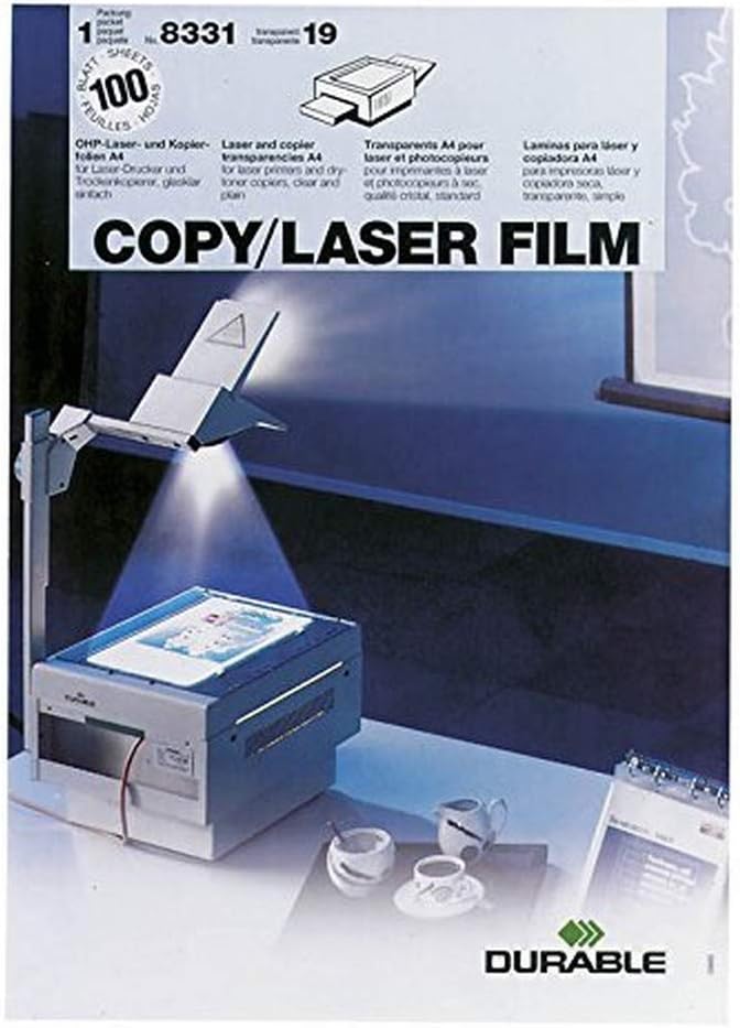 Durable Kopierfolie Copy/Laser Film, Laserdrucker/Kopierer, A4, 100 My, 100 Stück, 833119