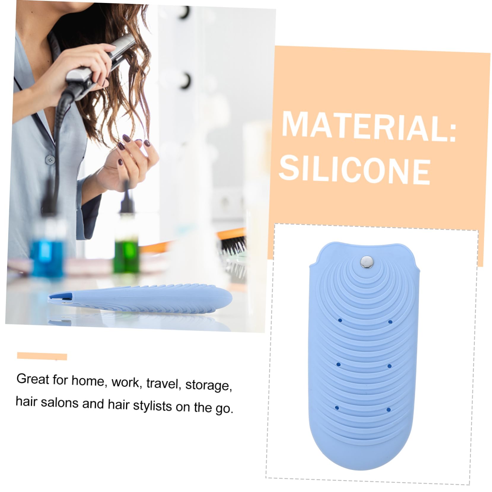Bolsa de Silicona Resistente al Calor Portaherramientas Fácil de Llevar y Antideslizante para Planchas y Rizadores de Cabello para Trabajo y Viaje