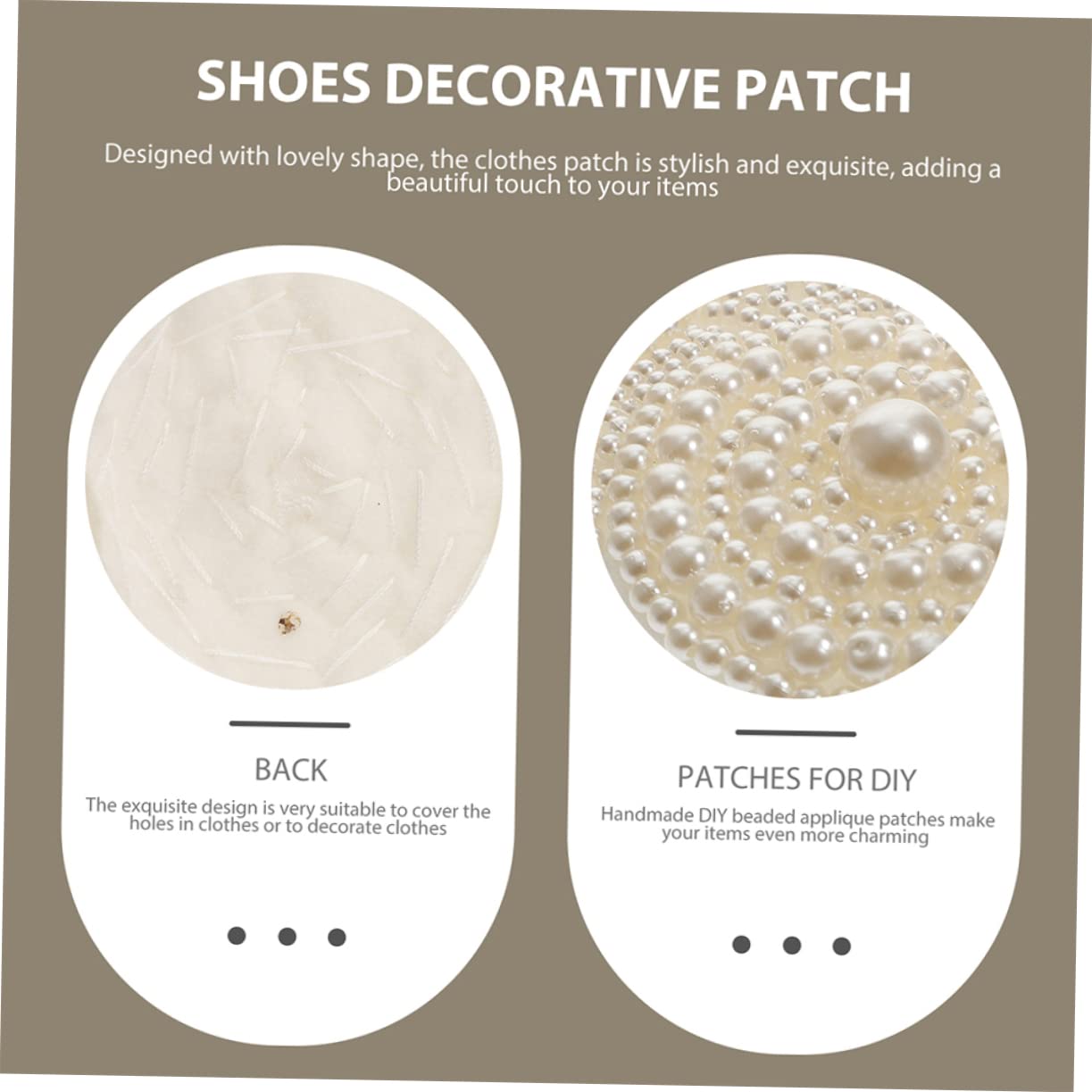 HOMSFOU 4 Set Toppe Decorative Per Scarpe Con Imitazione Per Abbigliamento E Accessori Adesivo Termoadesivo Per Vestiti Borse E Design E Creativo 2 Pezzi * 4