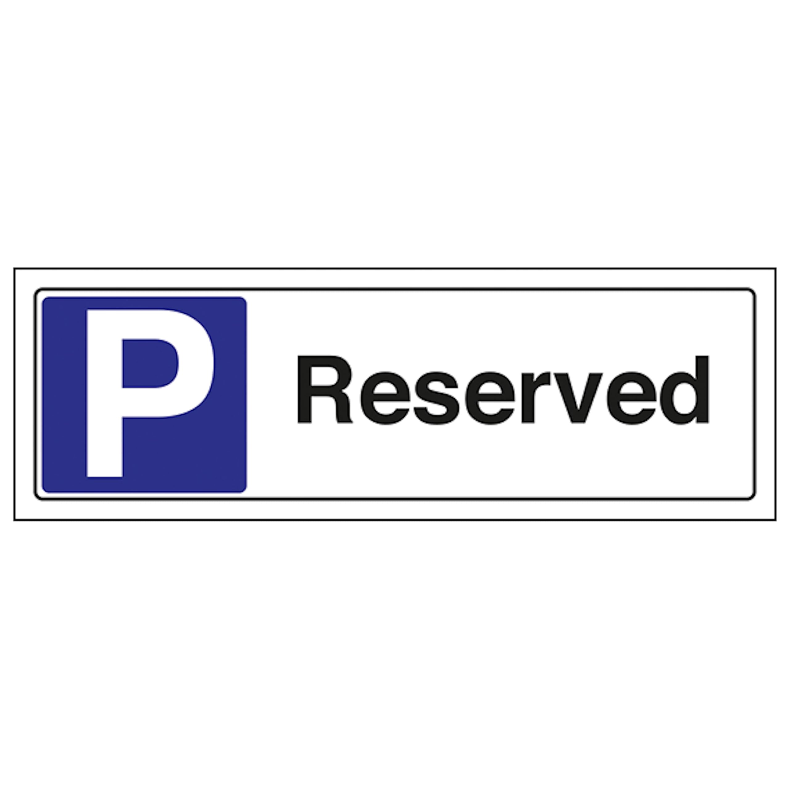 V Safety Reserved - Landscape 300 x 100 mm - 2mm Rigid Plastic Safety Sign