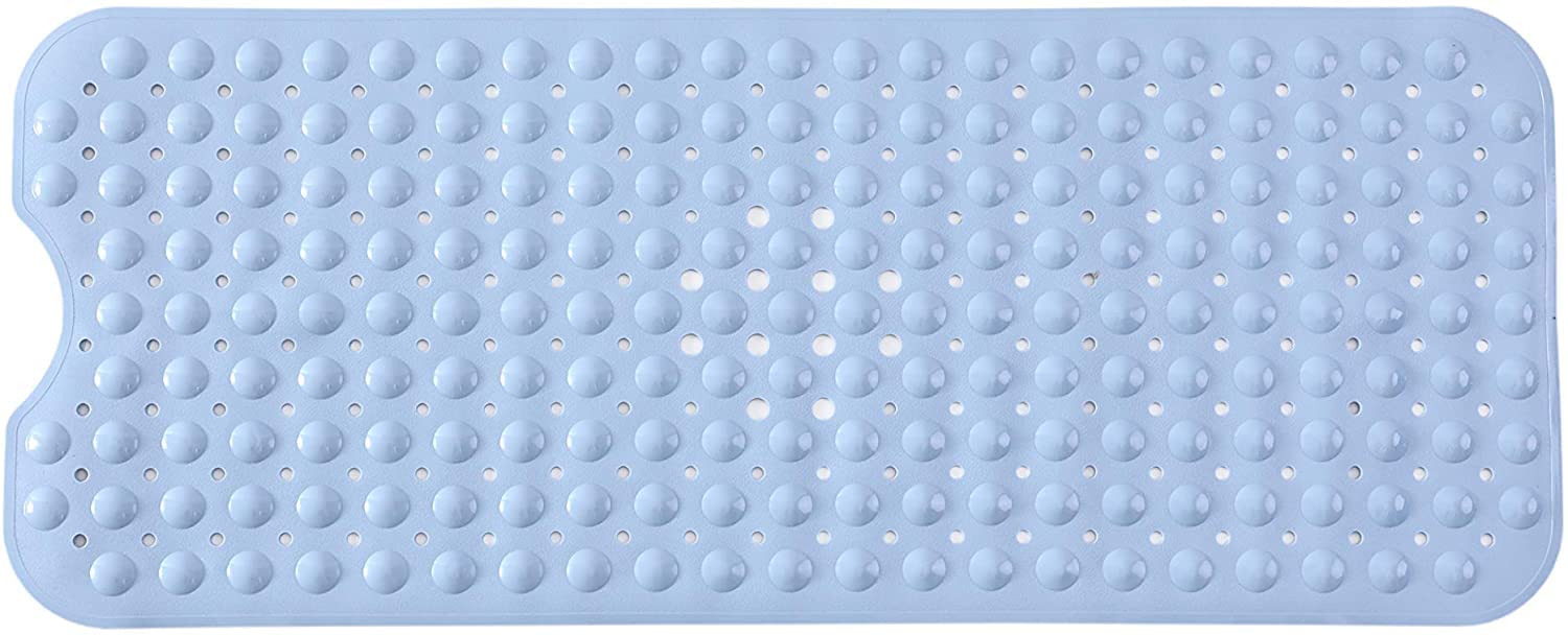 Ruiuzioong Tapis de Baignoire Antidérapant,Résistant à la moisissure,Très Long,Antibactérien,BPA,sans phtalate de Latex,Lavable en Machine,Idéal pour Les Enfants (40 x 100 cm, blu