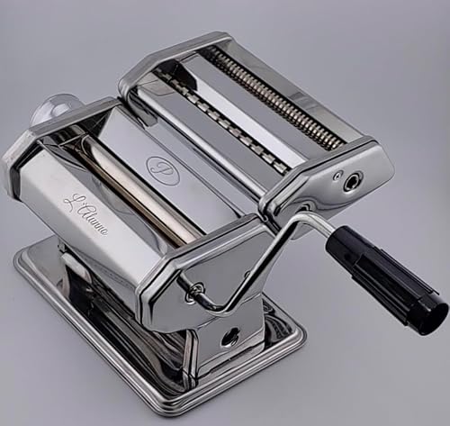 PastaVirtuoso “L’Alunno” Pasta Maker - Hand Crank Machine for Pasta Dough and Noodles - Easy to Use Manual Kitchen Appliance for Tagliatelli, Spaghetti, Lasagna, Ravioli and More!