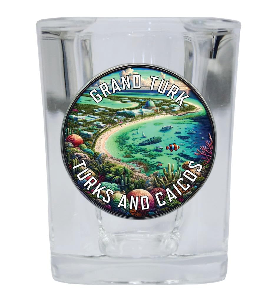 Turks & Caicos Landmarks Collage Shot Glass - Rare Souvenir Collectible