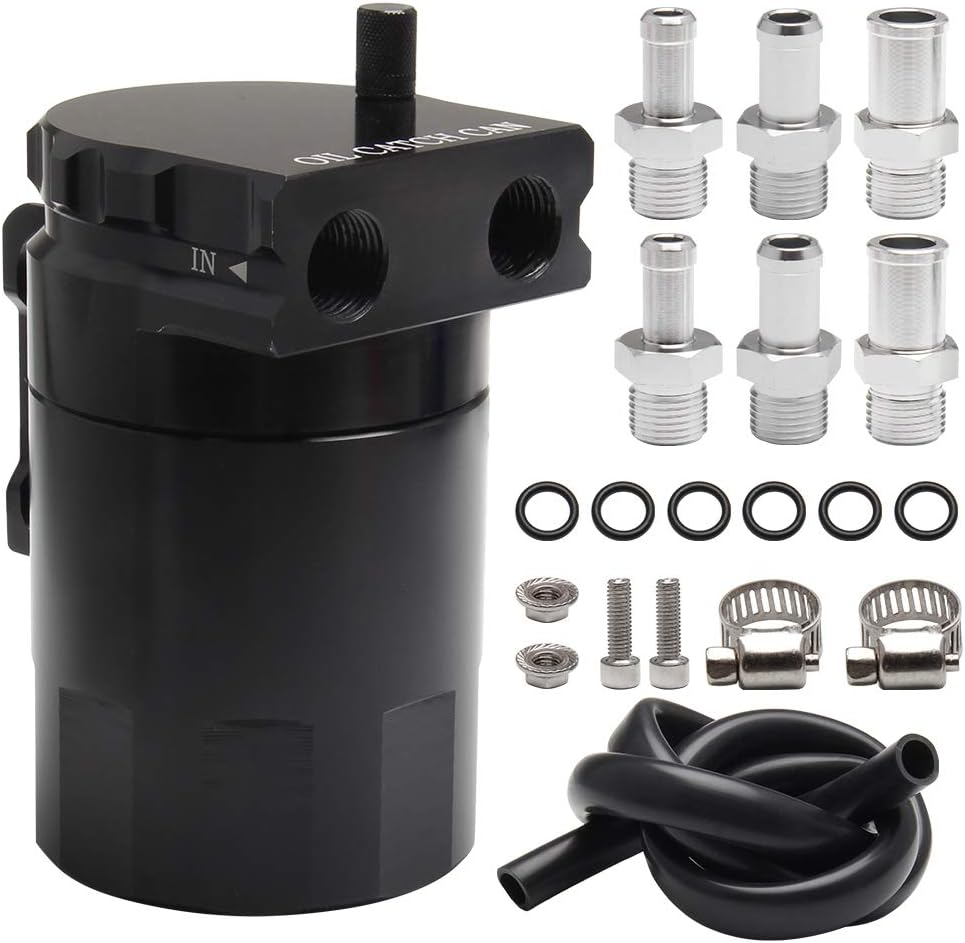 759円 春先取りの No 1 Racing オイルキャッチタンク 円柱型 アルミ製 400ml 外径11mm 13mm 16mm ホース付属 自動車 バイク 汎用 黒