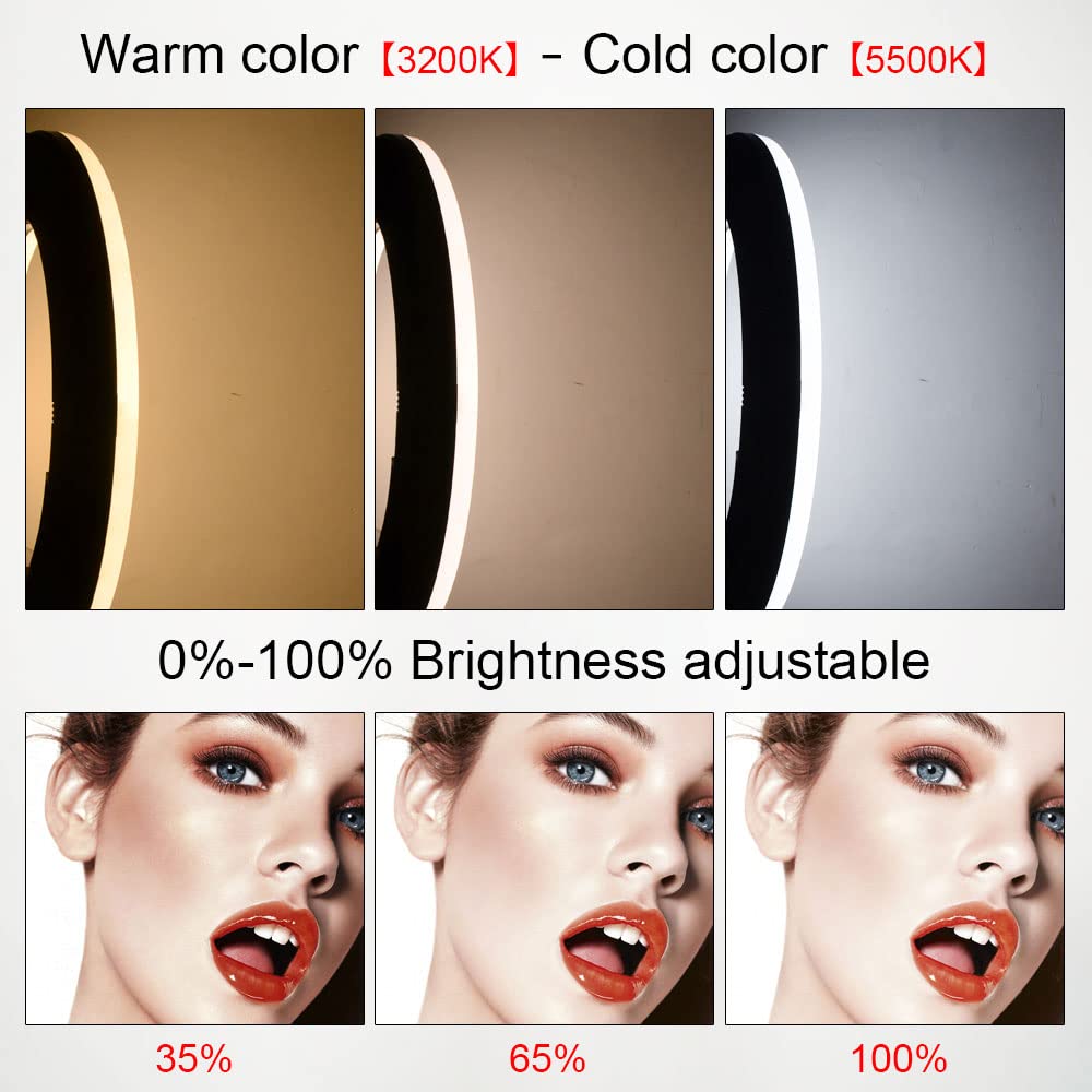 Display digitale da 18 pollici dimmerabile 3200K-5500K Kit luce ad anello LED per fotocamera Smartphone Ritratto Selfie Youtube Video Studio Fotografia Illuminazione continua (senza treppiede)