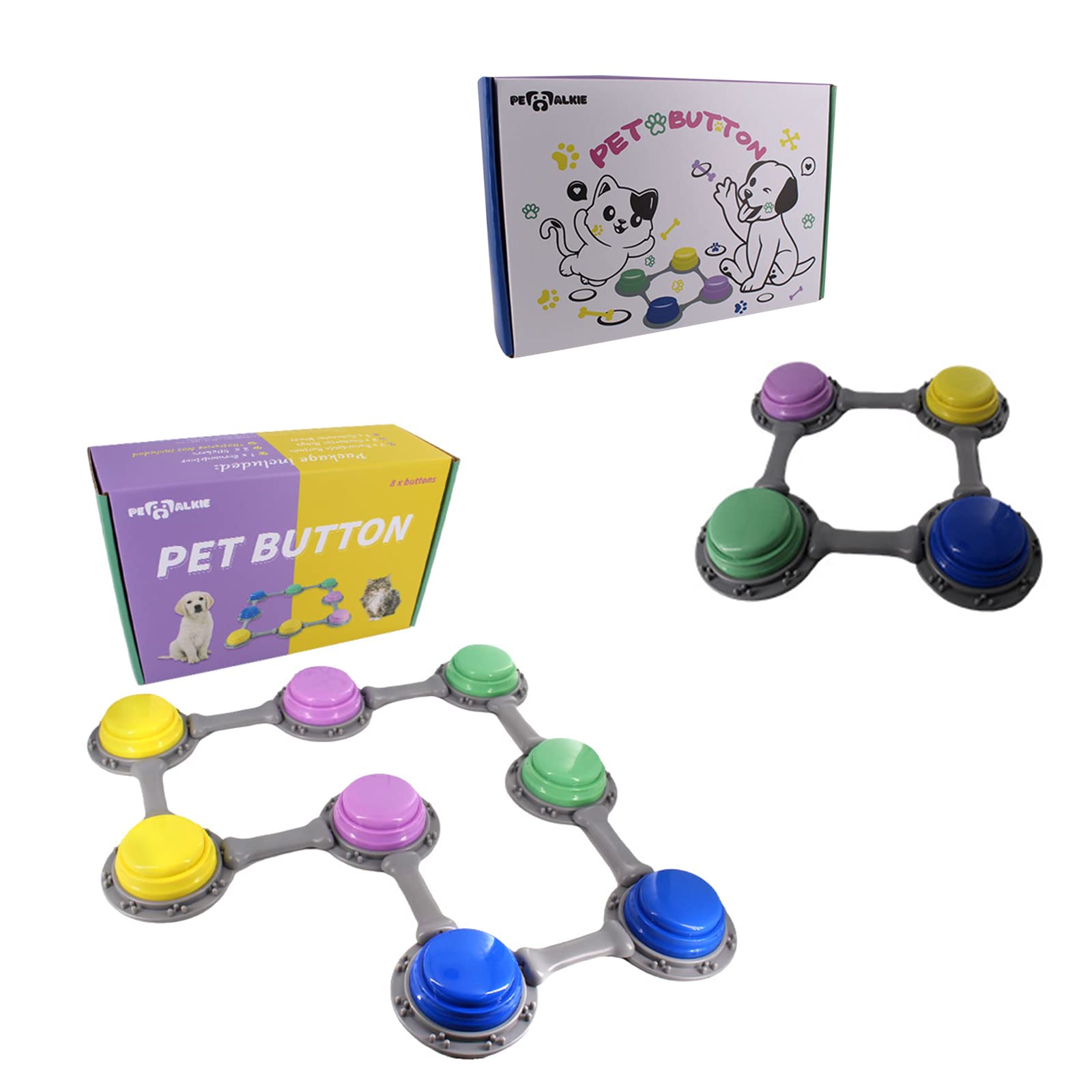 Botón de comunicación Botón de Entrenamiento for comunicación Botón de Entrenamiento de Mascotas Caja de Sonido for Mascotas Botón de conversación grabable/320 (Color : Multicolor-4)