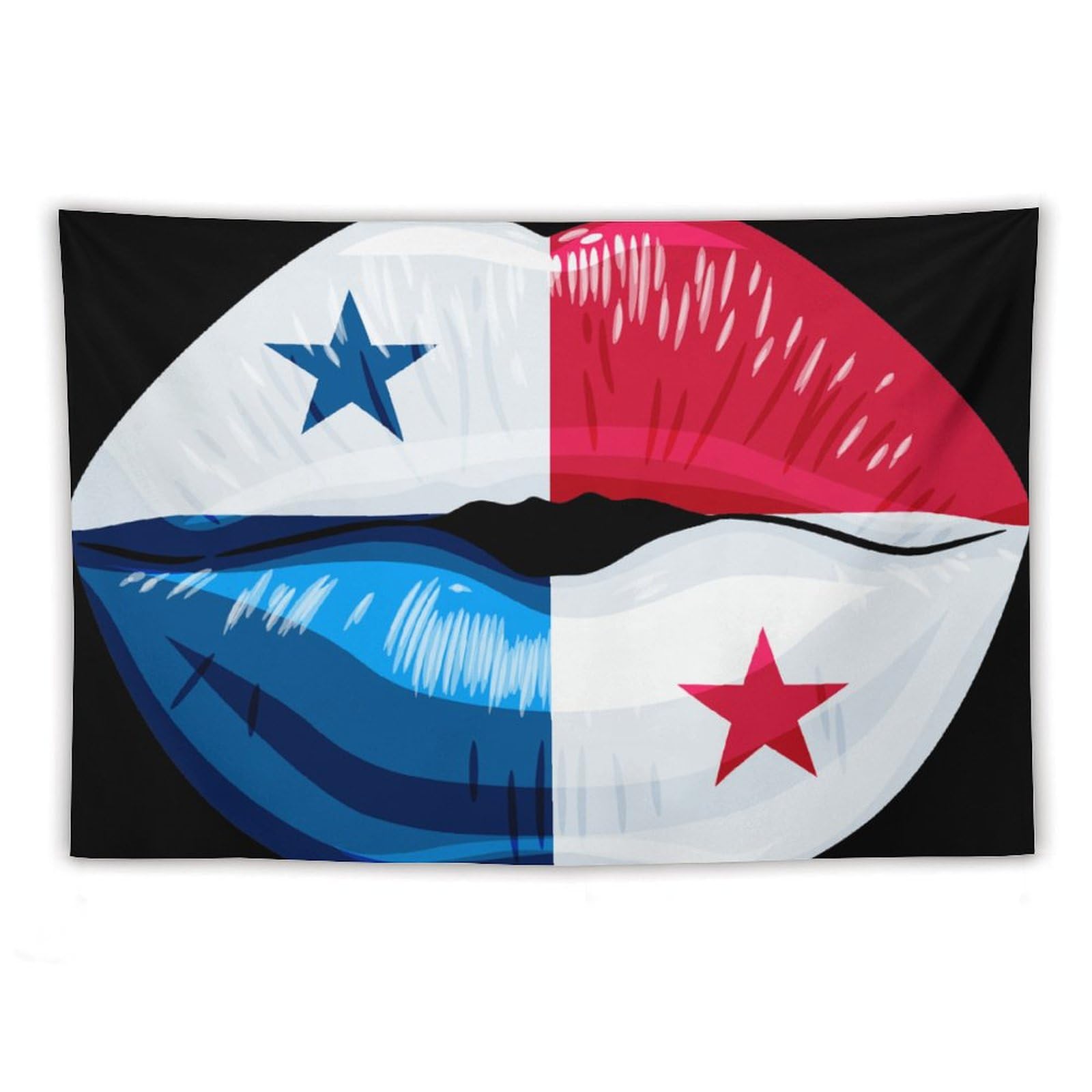 XingFox Panama Flag Lips Tapestry Wall Hanging National Flag Tapestry for Room Bedroom Dorm Aesthetic Decorations, 40"x60"