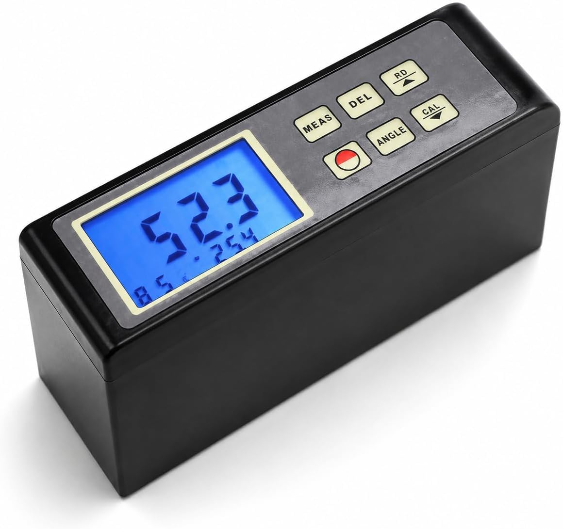 Medidor digital de brillo de 20° y 60°, medidor de brillo de superficie de 0,1 a 200 GU para inspección de pintura, pisos, papel, metal y carrocería de vehículos