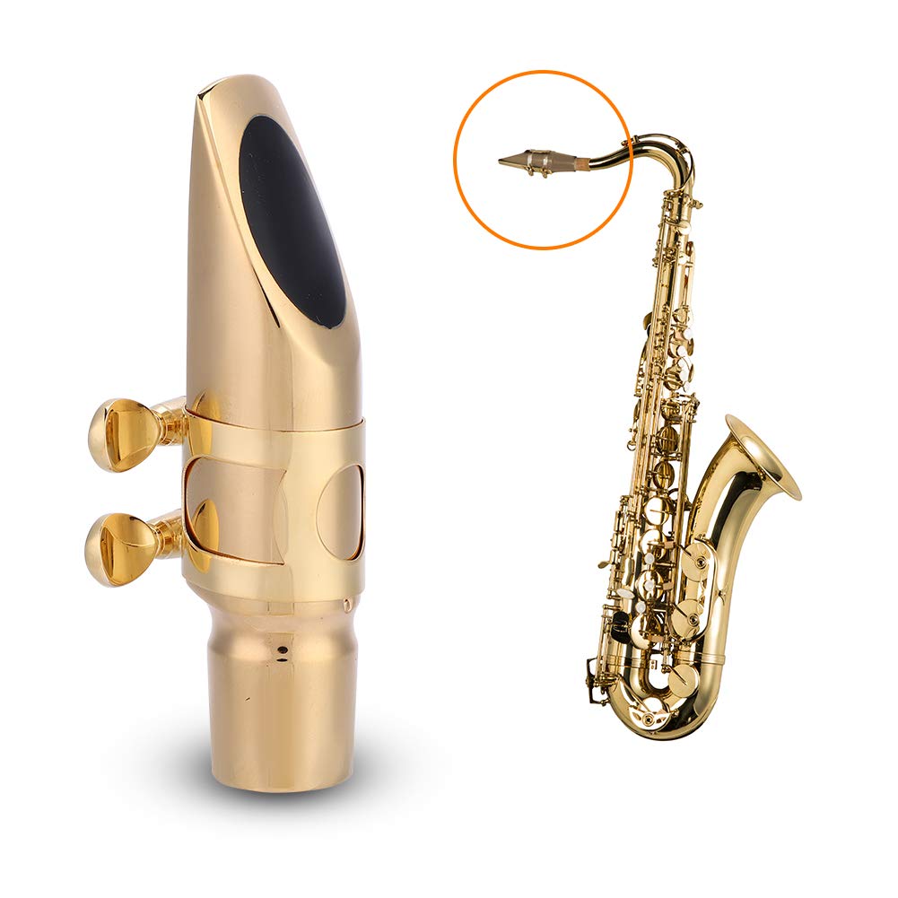Boquilla de Saxofón EB Alto 6C, Boquilla de Latón Profesional con Almohadillas, Accesorios de Saxofón Estable para Principiantes, Instrumento Musical Portátil