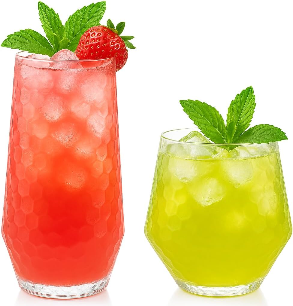 Ribbed Origami Ripple Glasses - 48pk 9oz flutes & 12oz cups