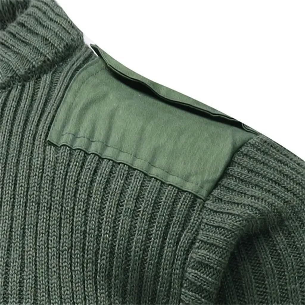 JSEIAJB Sweater Men's Knitted Sweater Winter Classic Green Round Knit Sweater Cold Tight Fitting Shirt