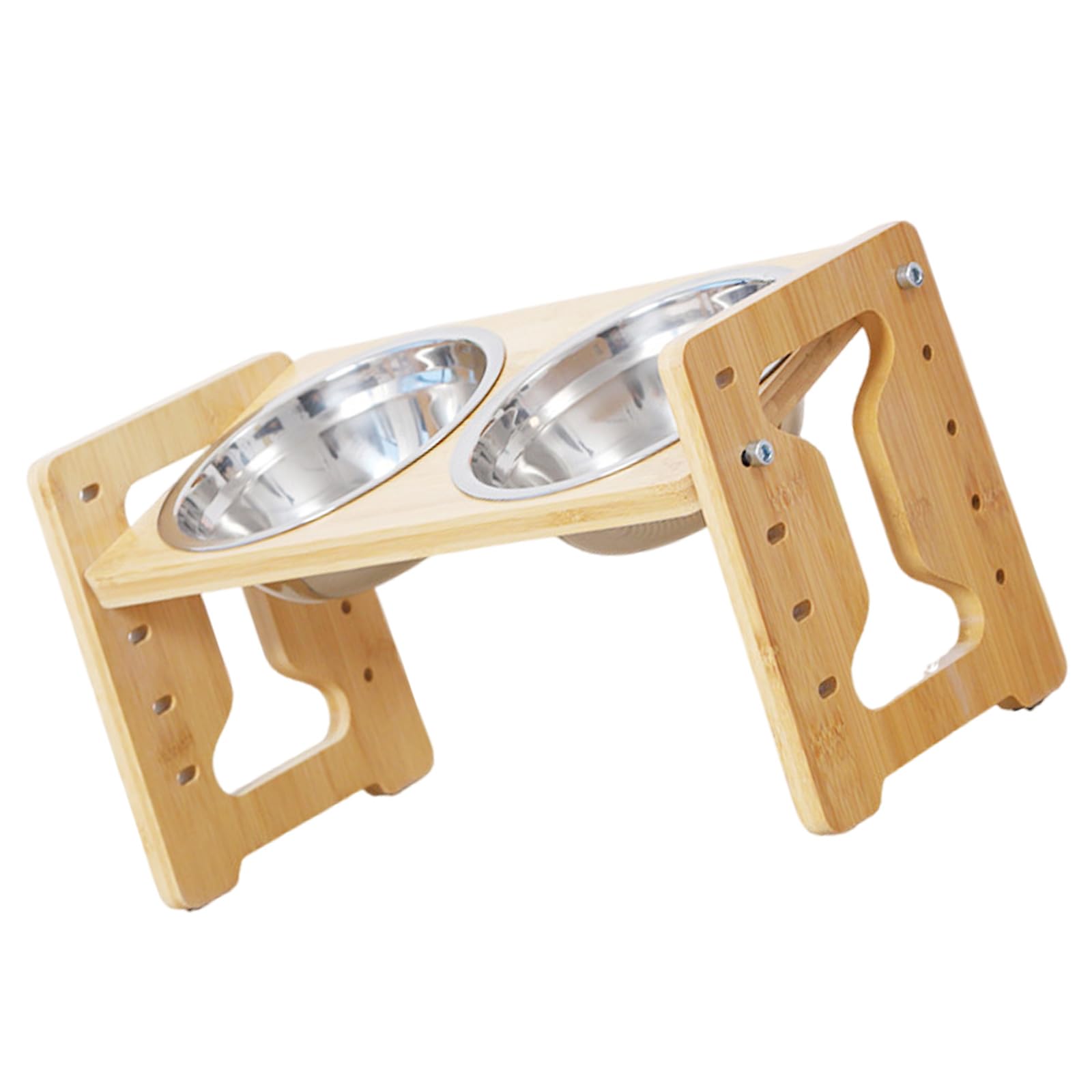 Comederos elevados para mascotas con cuencos dobles de acero inoxidable de 5 etapas de ajuste de altura antideslizante, para la salud de las articulaciones de las mascotas