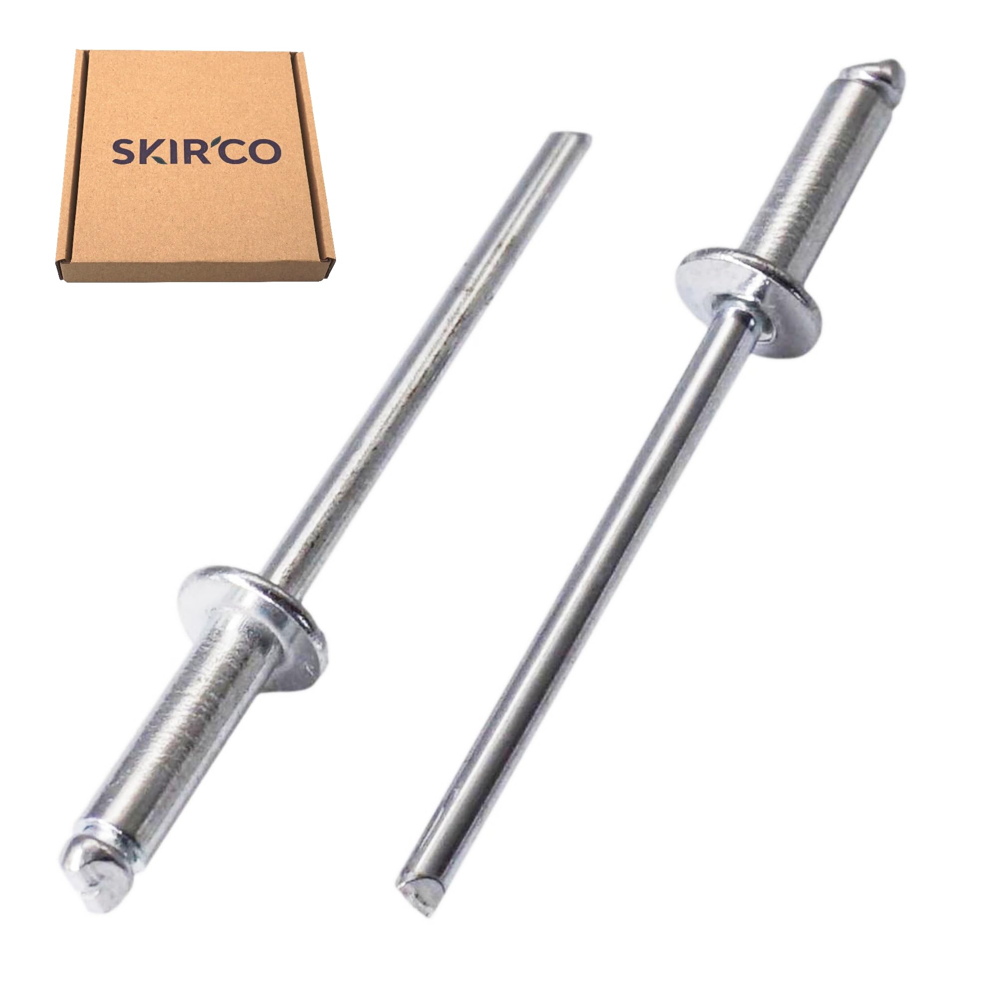 SKIR'CO (100 pcs) Zinc Plated Steel Blind Rivets 3.0 x 10 mm, Steel Mandrel, Pop Rivets, Dome Head, DIN 7337 Rivets - Image 2