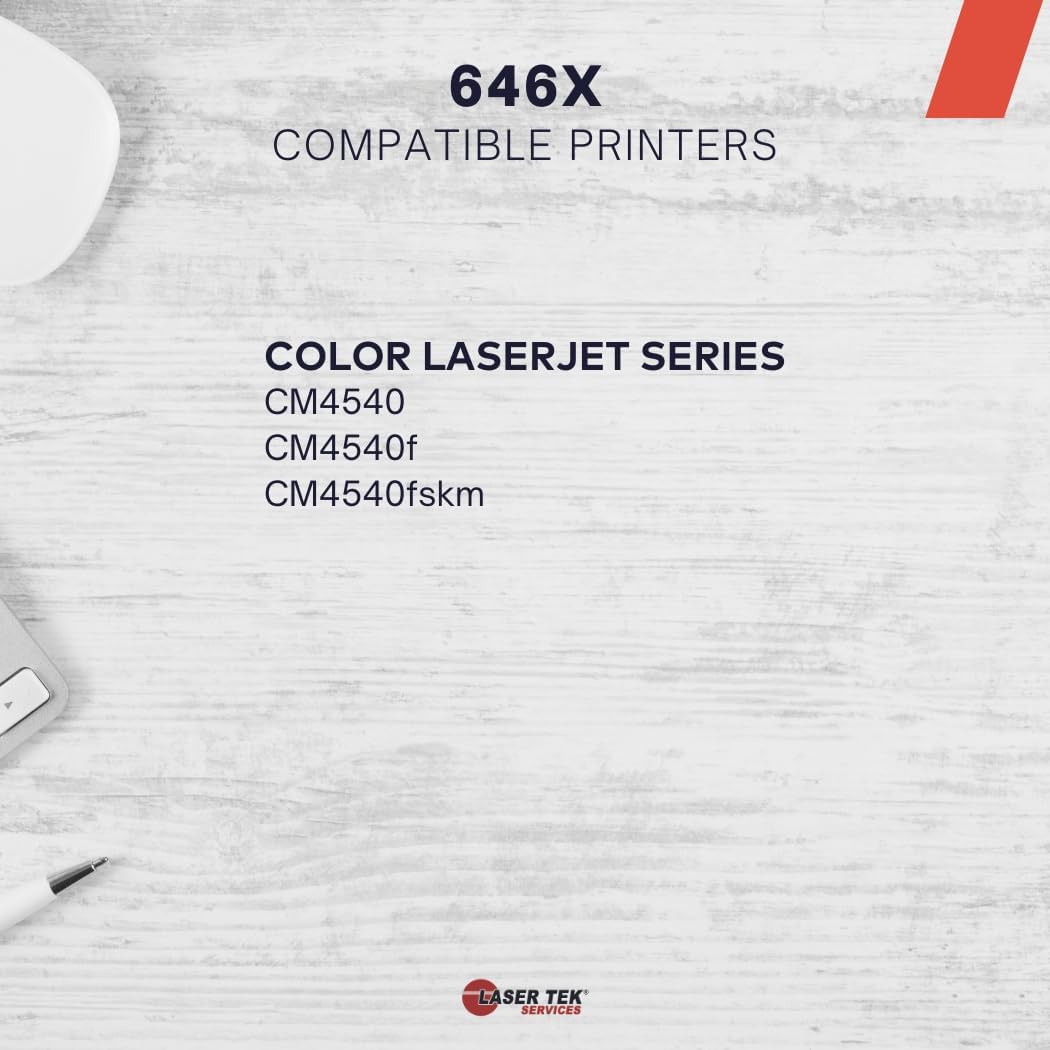 Laser Tek Services Compatible High Yield Toner Cartridge Replacement for HP 646X CE264X Works with HP Color LaserJet Enterprise CM4540MFP Printers (Black, 1 Pack) - 17,000 Pages