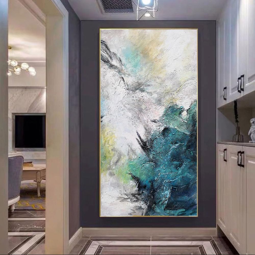 Tableau abstrait moderne pour salon et grand mur d'escalier de maison contemporaine
