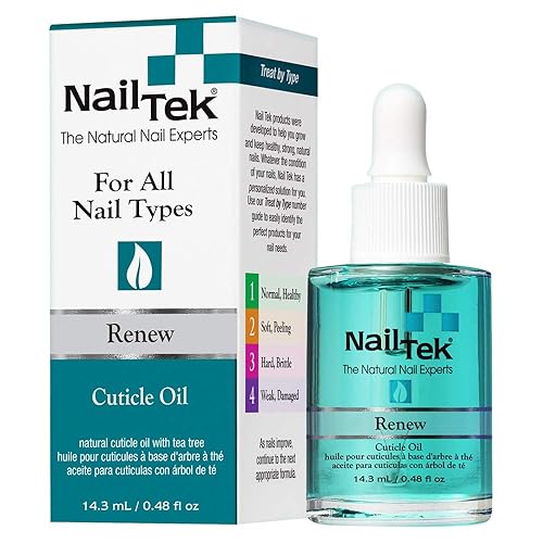 Miniatura 5 de Nail Tek Renew, Aceite natural para cutículas con árbol de té para todo tipo de uñas, 0.48 onzas, paquete de 2