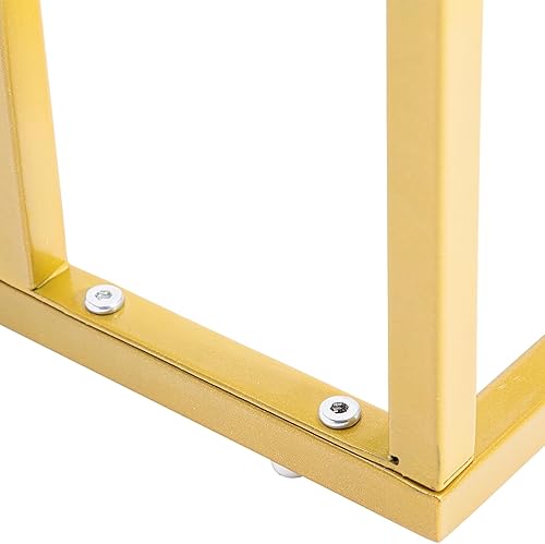 Miniatura 8 de Mesa simple de lado C, mesa auxiliar multifuncional estrecha para patio, mesas modernas para exteriores con marco de metal y acabado de mármol,