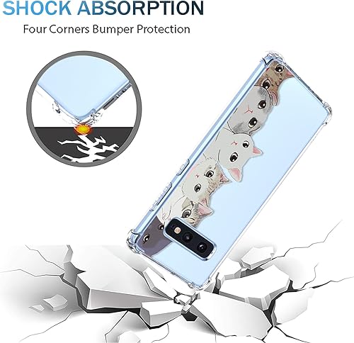 Miniatura 4 de Funda para Galaxy S10e Samsung S10e, diseño de gato lindo y transparente de dibujos animados, TPU suave a prueba de golpes, funda protectora de