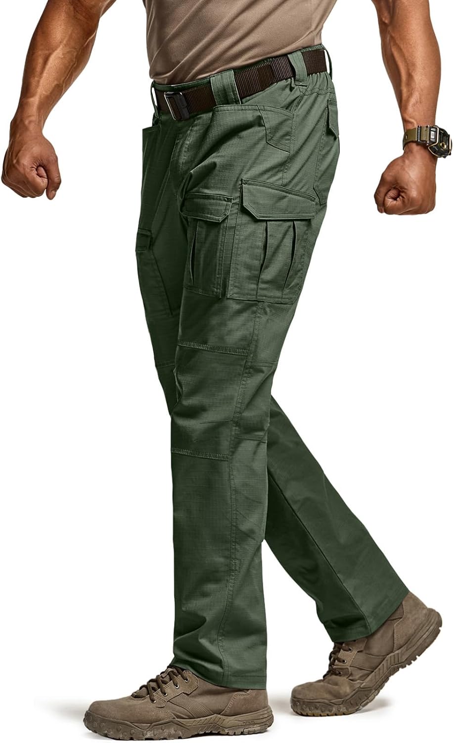 CQR Men's Flex Ripstop Tactical Pants, Water Resistant Stretch Cargo Pants, Lightweight EDC Hiking Work Pants - Image 9