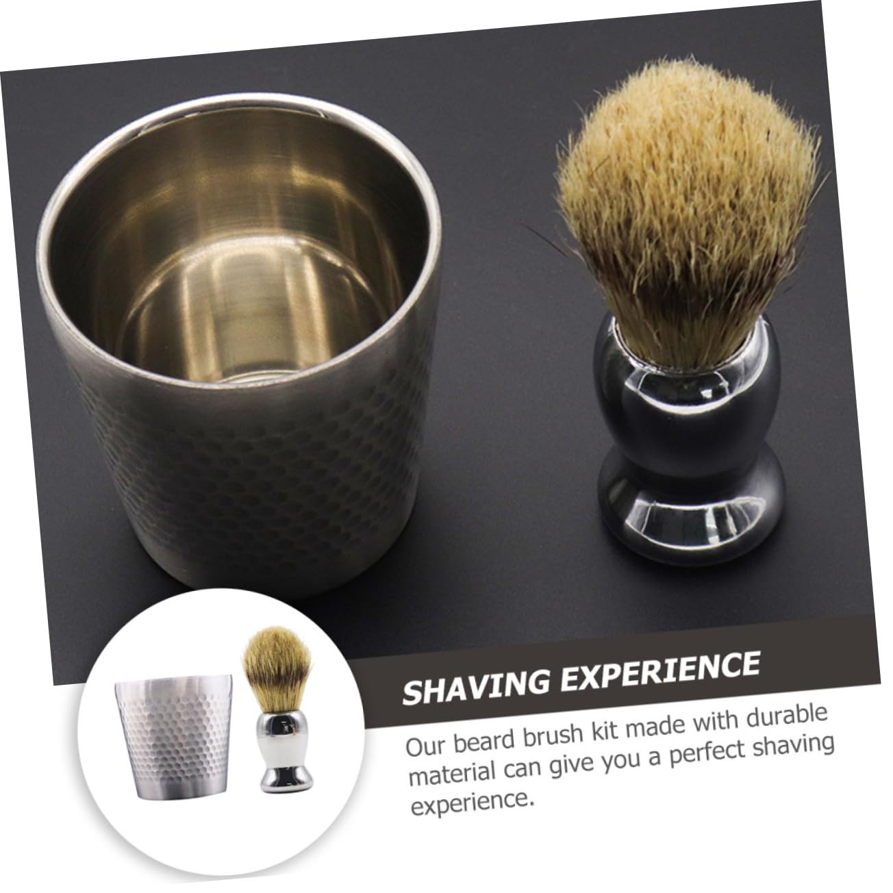 Angoily 3juegos Para Hombres Brocha y Bowl De Inoxidable Kit Práctico Para Afeitar Casa o Barbería Incluye Jabón y Cepillo De Cuidado Personal