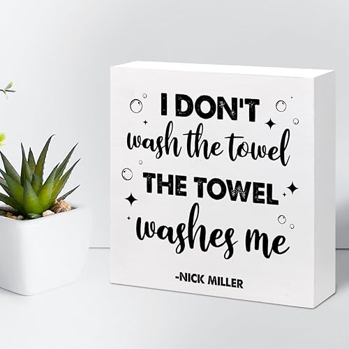 Miniatura 60 de Letrero de madera para baño, letrero de madera rústica, placa de escritorio para el hogar, baño, baño, baño, estante de inodoro, decoración de mesa