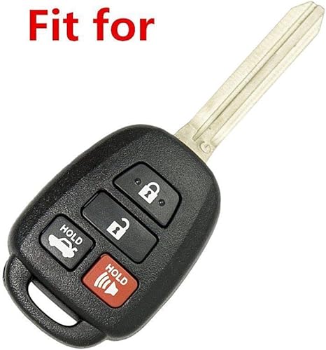 Miniatura 6 de Cuero para Toyota Camry SE LE Sequoia Avalon Corolla RAV4 Venza Remote 4 Botones Funda Funda Llavero Cadena Fob (negro)