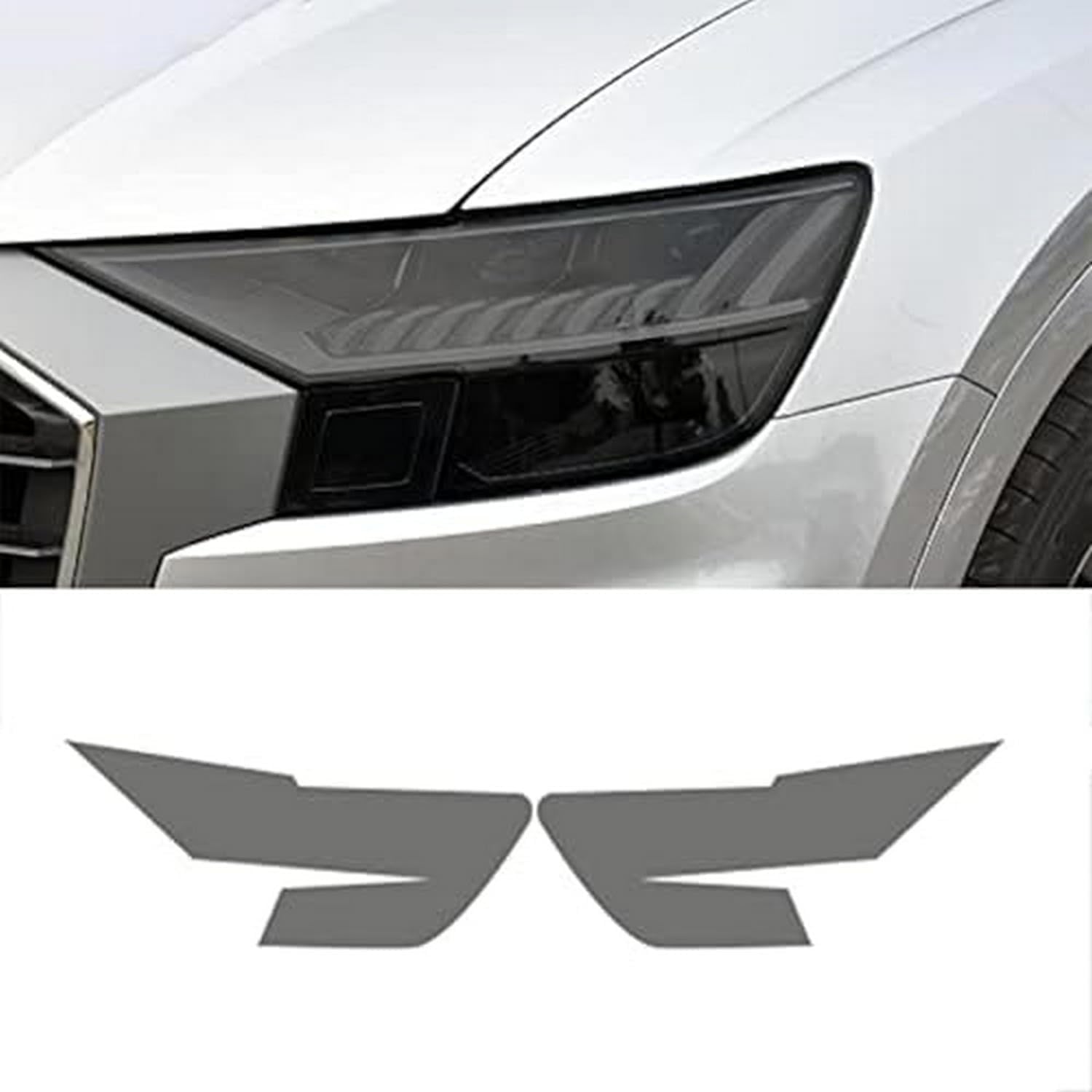 SamLng Car Front Light Film for Audi Q8 SQ8 RSQ8 2019-2022 Car Headlight Protective Film Front Light Transparent Blackened TPU Sticker Car Headlight Protective Film