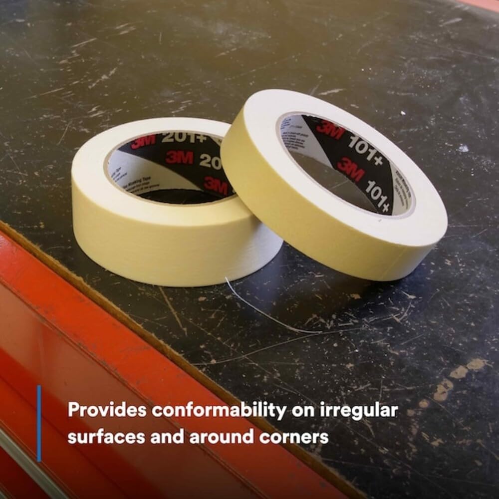3M 101+ Value Masking Tape, 1.50 Inches x 60 Yards, Tan
