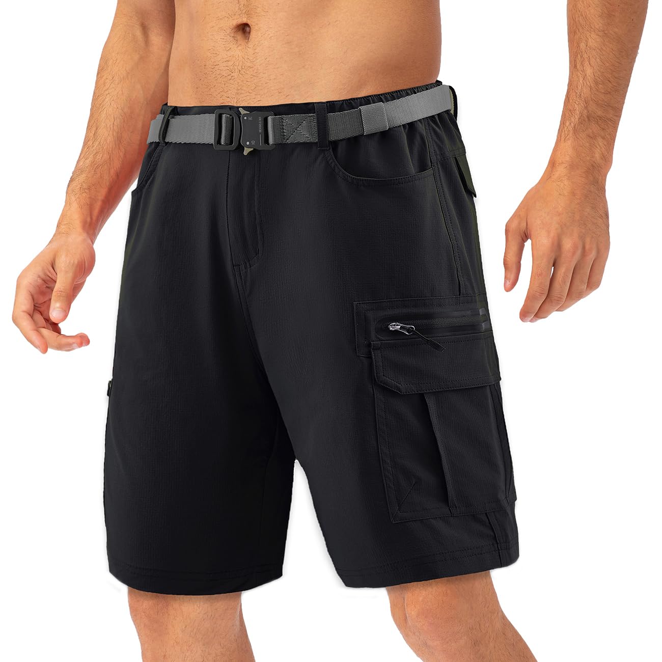 Dry Fit Cargo Golf Shorts for Men Moisture Wicking Casual Athletic Summer Beach Expandable Waist Shorts