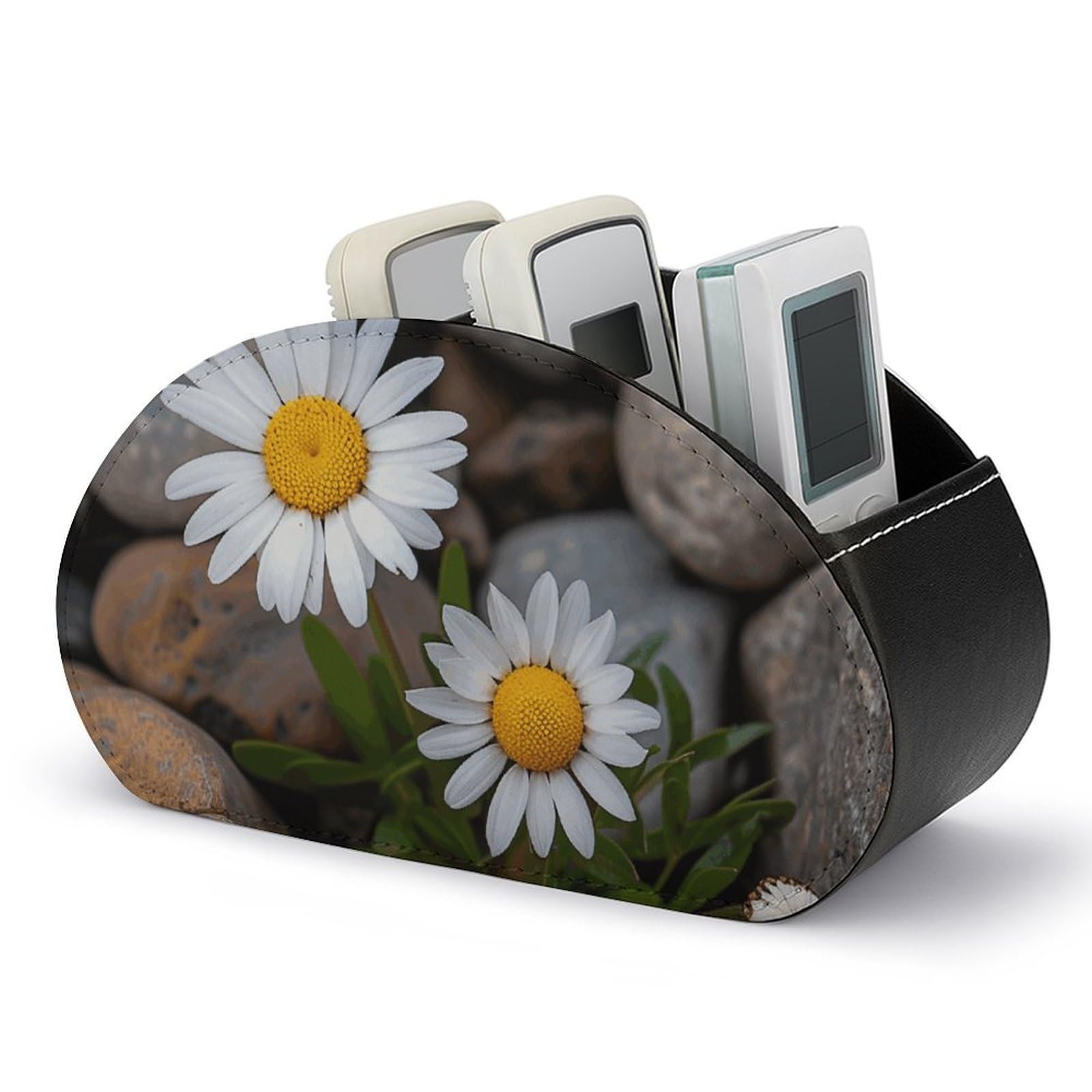 Organiseur de télécommande avec 5 compartiments pour ranger manettes et brosses