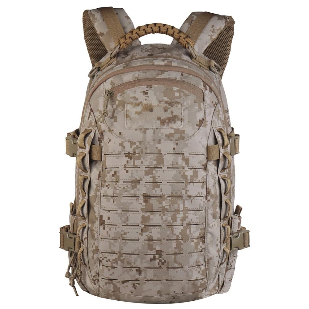 12 Farben Taktischer Assault Rucksack 25L, Große Kapazität mit Trinkblasenfach, MOLLE System, Multifunktionaler Rucksack für Wandern und Camping