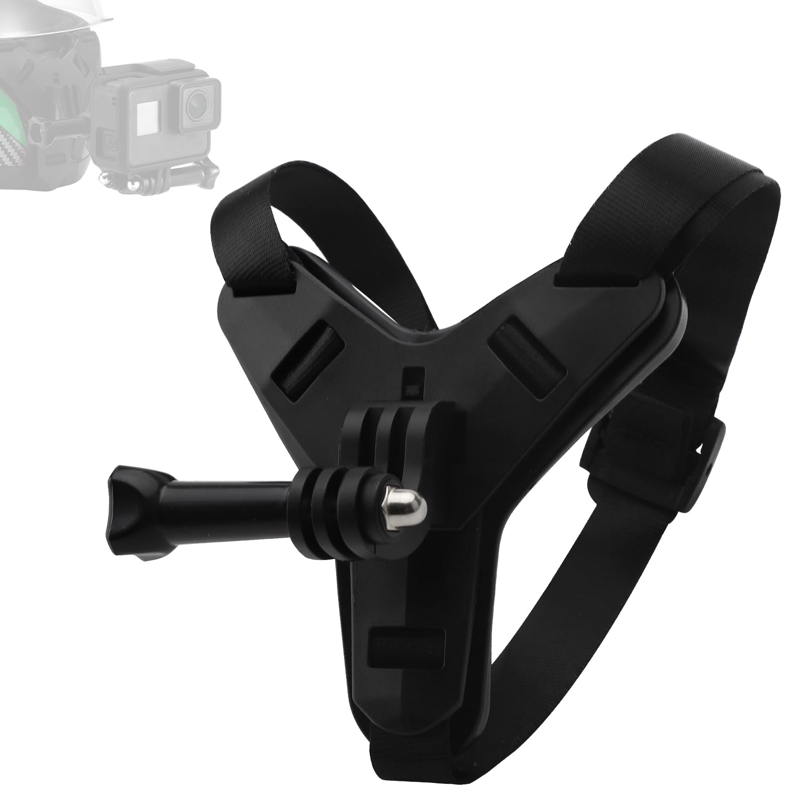 Supporto per casco da moto Chin Mount nero Supporto di estensione con gancio a J, silicone antiscivolo per GoPro Hero 13/12/11/10/9/8/7/6/5, Osmo Action, Session, SJCAM
